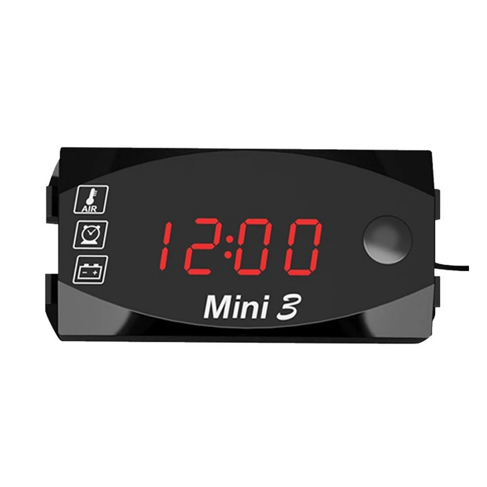 Электронные часы термометр три в одном светодиодный электронные часы 12 В Универсальный большой экран IP67 водонепроницаемые пылезащитные автомобильные часы
