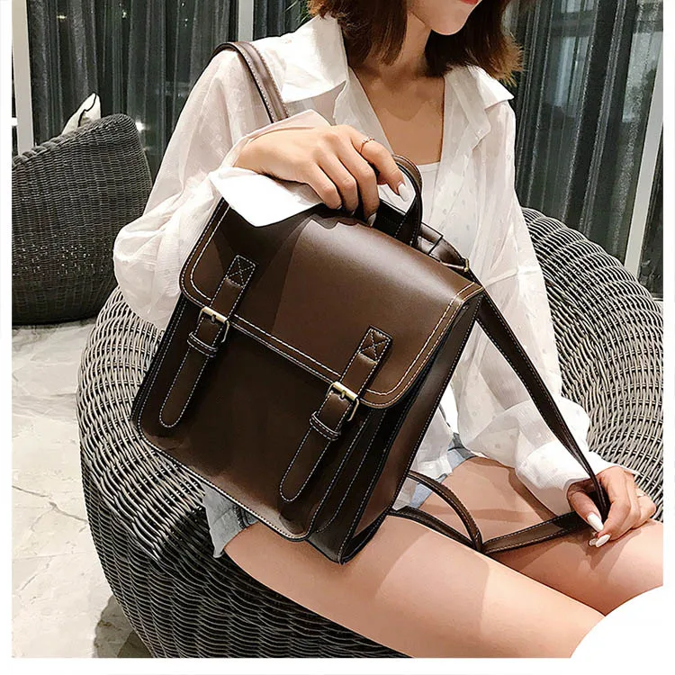 2019 New Luxury Designer Backpacks Women High Quality Yellow Square Backpack Leather Fashion Brand School bag for Teenager Girls (11)