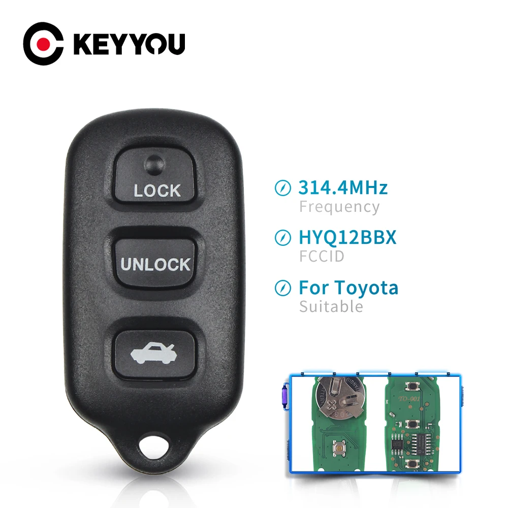 Дистанционный ключ брелок от машины KEYYOU 4 кнопки для Toyota Camry Solara Corolla Sienna 2002 2003 2004