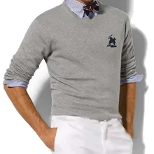 New big horse logo 100% cotton sweater men's turtleneck loose Korean version trend slim pullover base sweater men's top New big horse logo 100% cotton sweater men's turtleneck loose Korean version trend slim pullover base sweater men's top