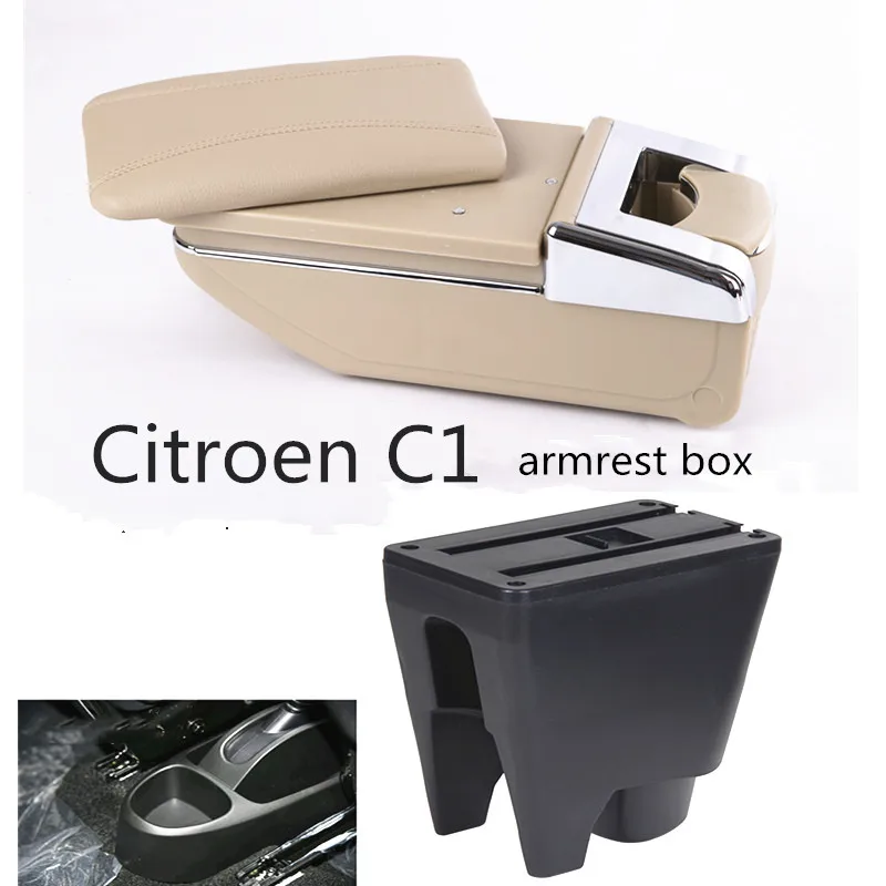 Для Citroen C1 подлокотник коробка центральный магазин интерьер подлокотник хранения автомобиля-Стайлинг Аксессуары с подстаканником пепельница продукты