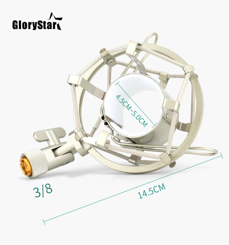 Microphone Shock Mount Professional Metal Microphone Shock Mount Locking Knob Reduce Noise Broadcast Clip Studio Recording Mic Holder Spider Condenser