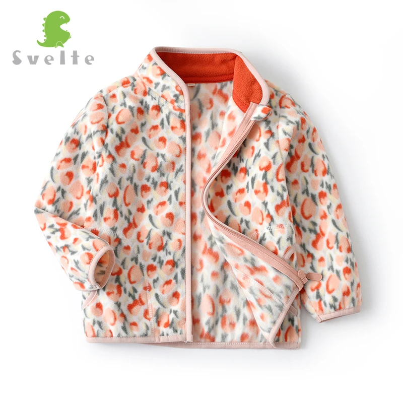 Outerwear & Coats best of sale SVELTE for 2-14 Yrs Girls Fleece Jackets Fashion Printed Blossom Patterns Coats Fall Winter Outerwear Spring Cardigan Clothing thick winter coat