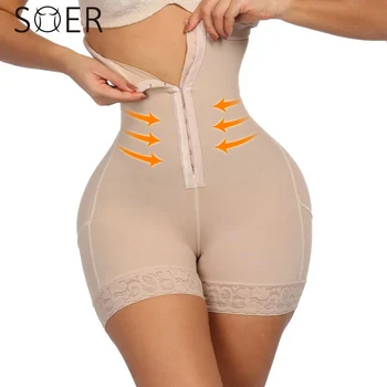 

SHER Women Plus Shapewear Workout Waist Trainer Corset Butt lifter Tummy Control Plus Size Booty Lift Pulling Underwear Shaper