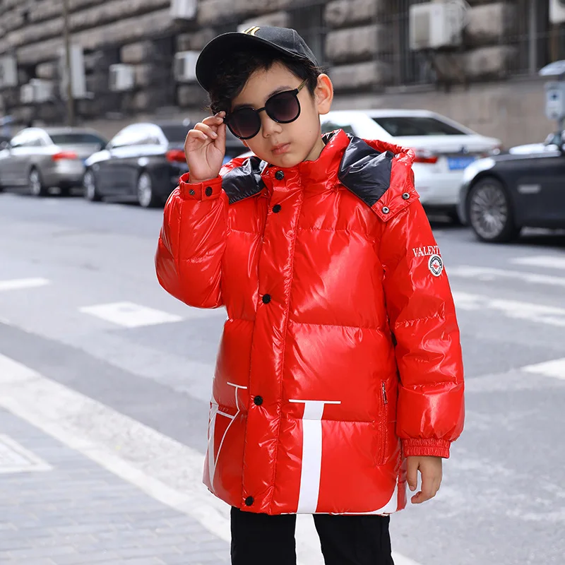 

Duck Down Jacket for Teenagers -30 Degrees Winter Girl Boy New Warm Thicken Kids Waterproof Hooded Parka Children Outerwear Coat