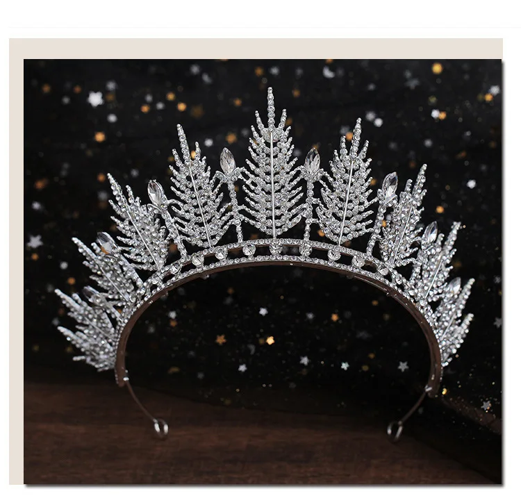 Vintage Crown Wedding Hair Accessories Big Tiara Wedding Crowns And Tiaras Princess Diadem Women Hair Jewelry