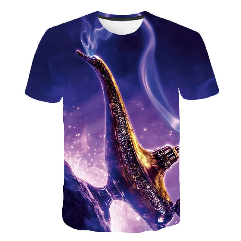 

New Cartoon Aladdin Lamp T-shirt children 3D Print Fashion leisureHarajuku Style t Shirt Summer Boys and girls Streetwear Tops