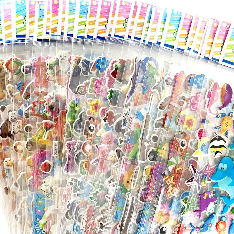 12 Sheets/Pack Cute Bulk 3D Puffy Stickers for Kids Scrapbooking Laptop Mobile Phone Decoration Girl Boy Birthday Gift cartoon 3d stickers for kids different sheets 3d puffy bulk stickers for girl boy dress up princess sticker decoration stickers