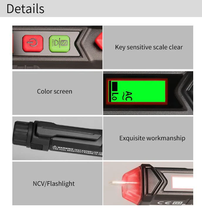 Бесконтактный Электрический тестер напряжения, цифровой детектор, тест er, детектор напряжения тока, Автоматическое отключение питания, тест-карандаш, индукция