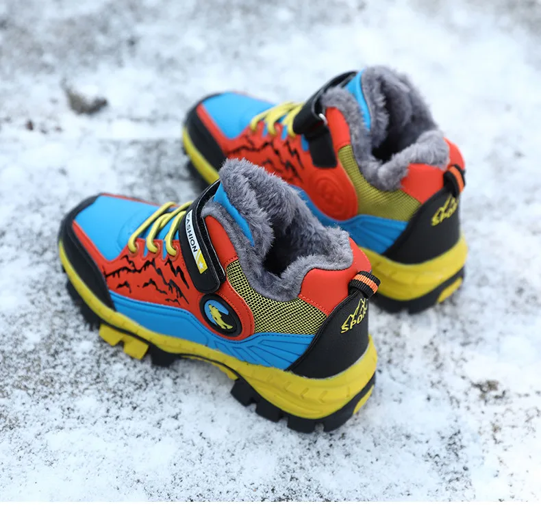 PINSEN 2019 Winter Kids Sneakers boys Outdoor Shoes Hiking Shoes children Shoes Boy Rubber Sole Non-slip Warm Sports Shoes (17)