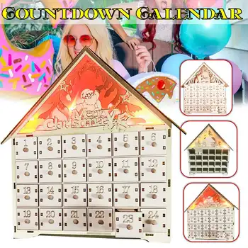 

DIY Wooden Wedding Candy Chocolate Storage Case Countdown Advent Calendar With LED Light Up Advent Calendar Ornament Gift