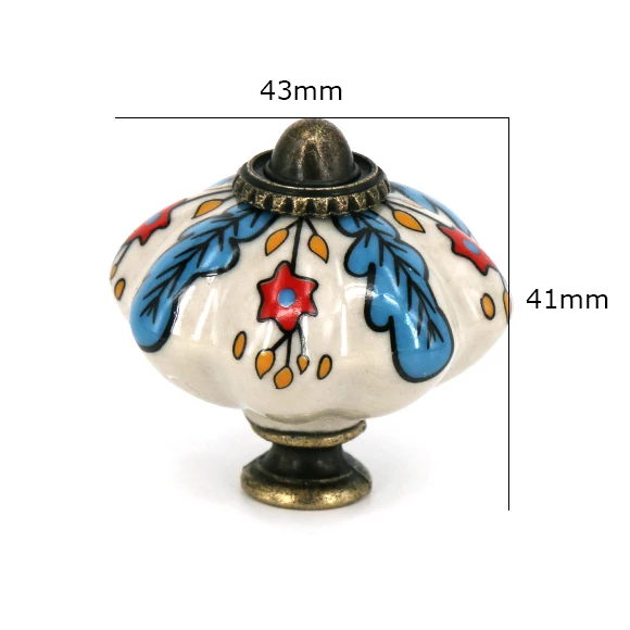 One Piece Vintage Ceramic Door Knobs for Cabinet Drawer, Closet Cupboard Wardrobe  furniture door  Pull Handle CHK07