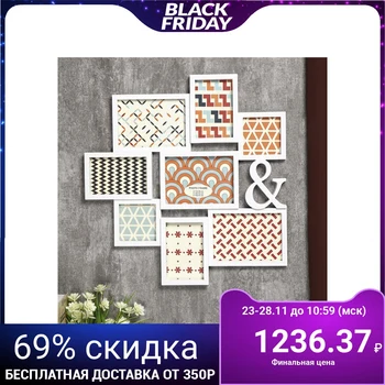 

Photo frame plastic for 8 photos 10x10, 10x15, 13x18 cm "&" white 50.5x51.5x2 cm