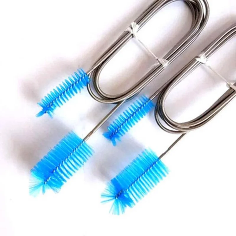 Прочная гибкая Двухсторонняя щетка для шлангов очистки аквариума из нержавеющей