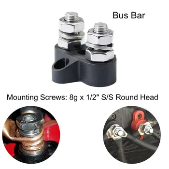 

Bus Bar Terminal Block Heavy Duty Dual M8 Power Distribution Studs For Truck RV Great Mechanical Strength and Durability #LR4
