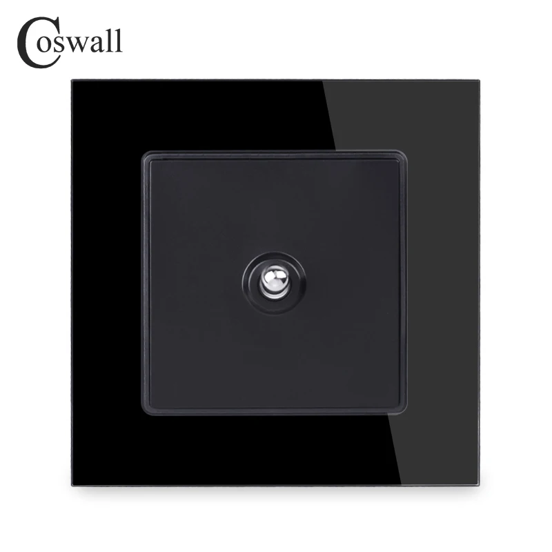 Coswall, простая модная рамка из закаленного стекла с кристаллами, 1 комплект, 1 способ, тумблер, светильник, переключатель ВКЛ./ВЫКЛ., настенный выключатель, 16А, переменный ток, 250 В - Цвет: Black