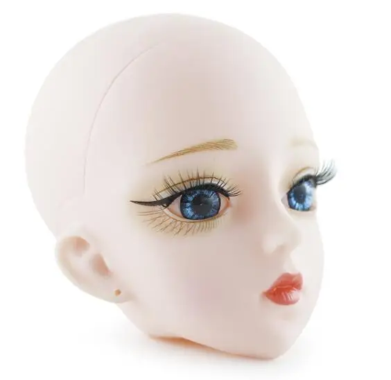 head with blue eyes 60 см 1/3 BJD куклы 21 подвижные шарнирные 4D глаза женские вьющиеся волосы Обнаженная кукла тела различные стили куклы игрушки для детей AT32 - Цвет: head with blue eyes