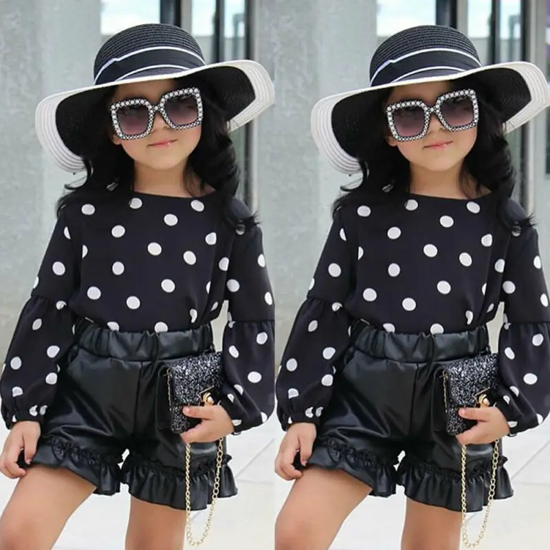 Новинка 2020 Детский комплект из двух предметов топ в горошек для маленьких