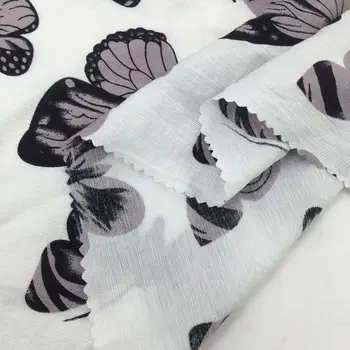 

150cm * 100cm New Cotton and Linen Butterfly Printed Fabric Single Layer Impervious Comfortable Breathable Women 's Fabric