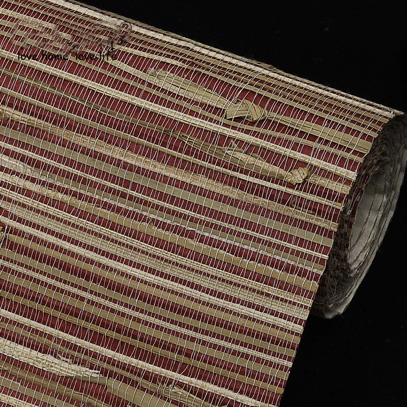 

Bacaz Paper Plant Straw Natural Wallpaper Rolls for Living Room Background Natural Wall paper Wood Wallcoverings Home Decor