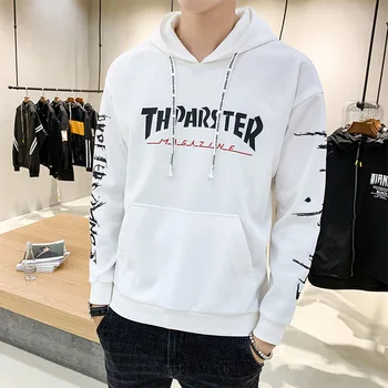 

Men's Wear 2019 Autumn Lian Hoodie Long Sleeve Loose Bf Printing Hip Hop Sports Men's Sweater Pullover Chao Brand