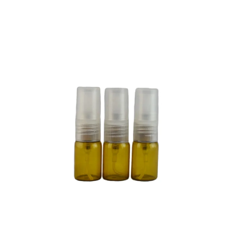 

3ml Brown Glass Sample Bottle 5ml Mini Mist Spray Vial Empty Parfum Atomizer Refillable Essential Oil Travel Container 25pcs/lot