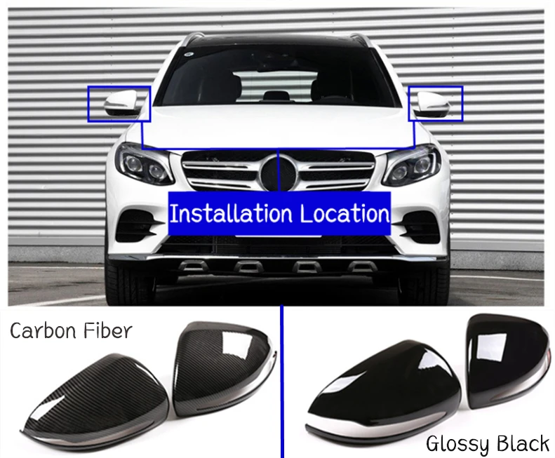 2 Pcs For Mercedes Benz C W205 E W213 GLC X253 S W222 LHD and RHD ABS Car Rearview Mirror Cap Cover Trim Accessories