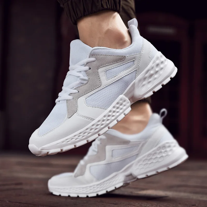 

Retro Sneakers Running Shoes Zapatillas Hombre Deportiva Mesh Breathable Lightweight Men's Running Shoes Off White
