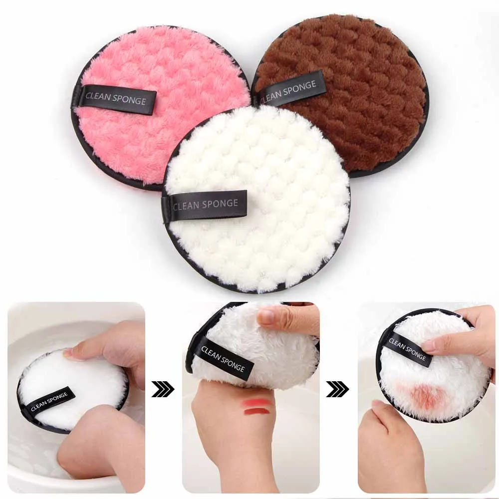 

3/4Pcs Microfiber Cloth Pads Makeup Remover Face Cleansing Towel Makeup Wipes Reusable Cotton Double Layer Facial Washable Puff
