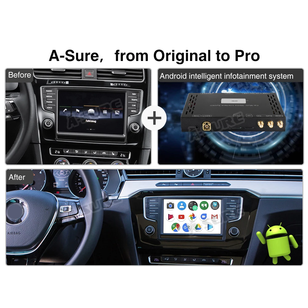 Видеоинтерфейс A Sure Android 9 0 GPS Navi 4G для Volkswagen VW Tiguan L Polo Golf 5 6 Passat B7 B8 MK7 Touran Seat