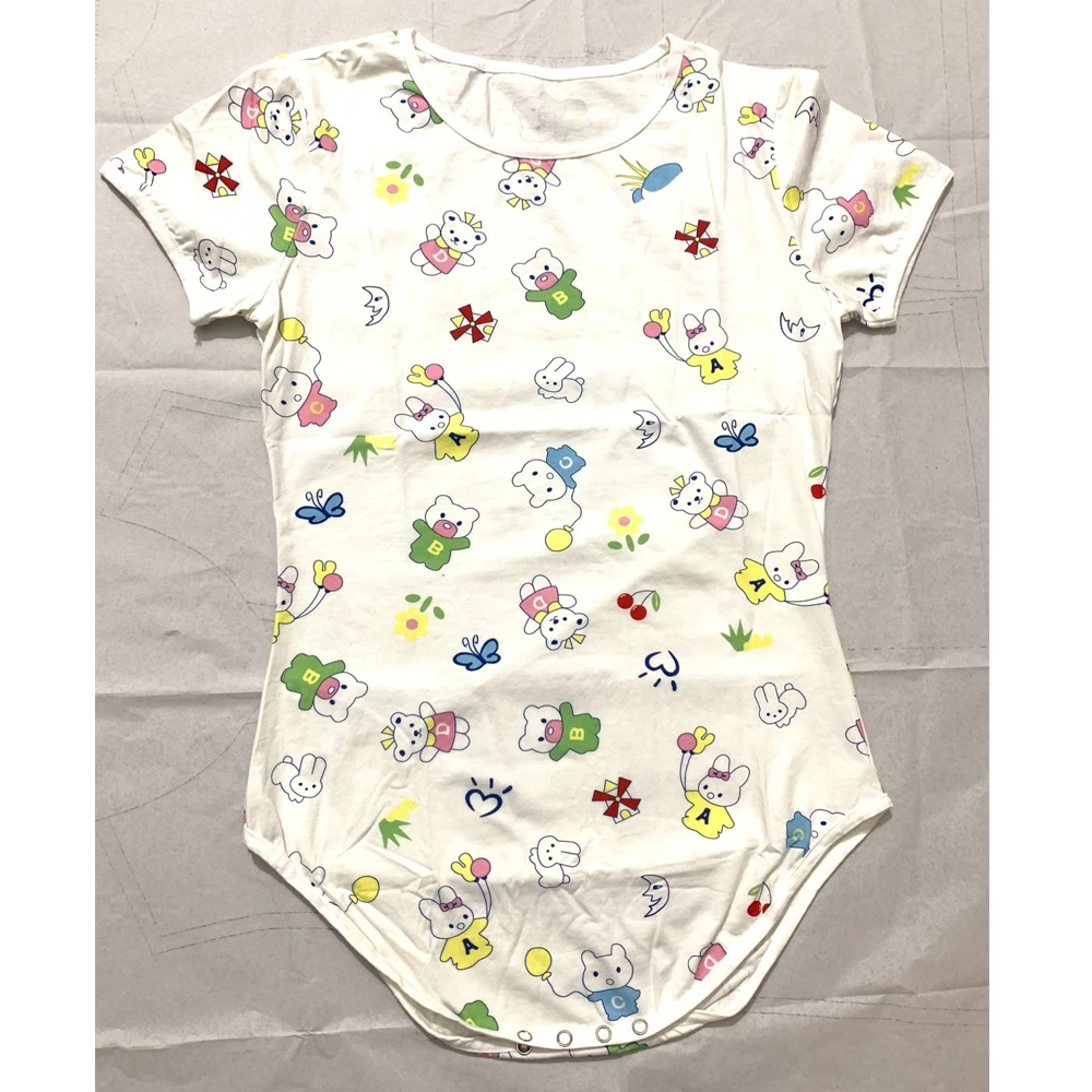 Adult Baby Onesie Pajamas Snap Crotch Romper For Baby Boys