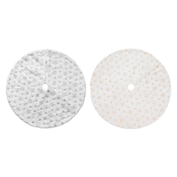 

Promotion! Christmas Tree Skirt,48 Inches Snowflakes Super Soft Thick Plush Tree Skirt for Xmas Tree Decoration