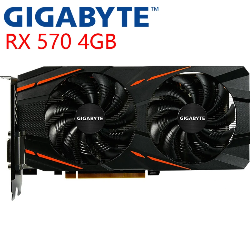 GIGABYTE Vidéo Carte RX 570 4 GO 256Bit GDDR5 Cartes Graphiques pour
AMD RX 500 série VGA Cartes RX570 Utilisé 470 480 580 460 HDMI DVI