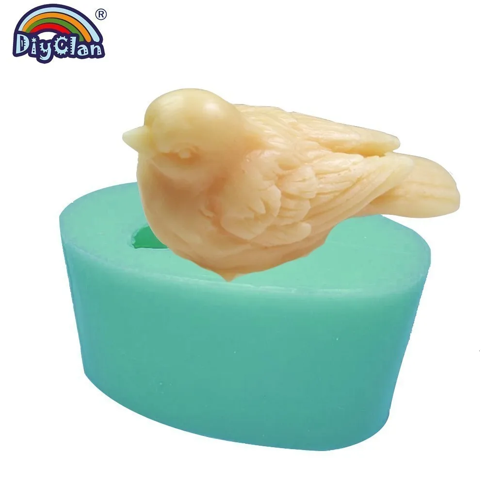 Силиконовые Формочки в виде птиц для торта верхнее украшение для 3D кукушка мыло формы соль Скульптура льда Скульптура шоколад Воробей пресс-форм S0124XN