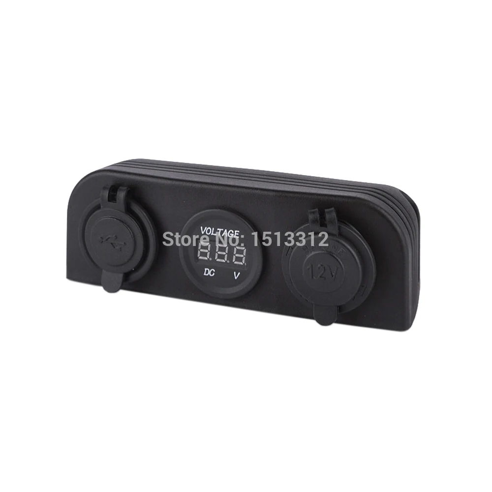 12~ 24V двойной USB адаптер для мотоцикла зарядное устройство с прикуривателем/цифровой вольтметр