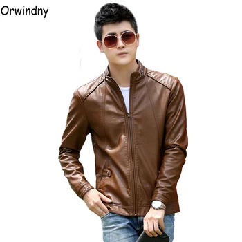 

Orwindny Plus 4XL 5XL Faux Leather Coats Men Autumn Winter Zipper Motorcycle Leather Jacket Male Slim Leather Jackets And Coats