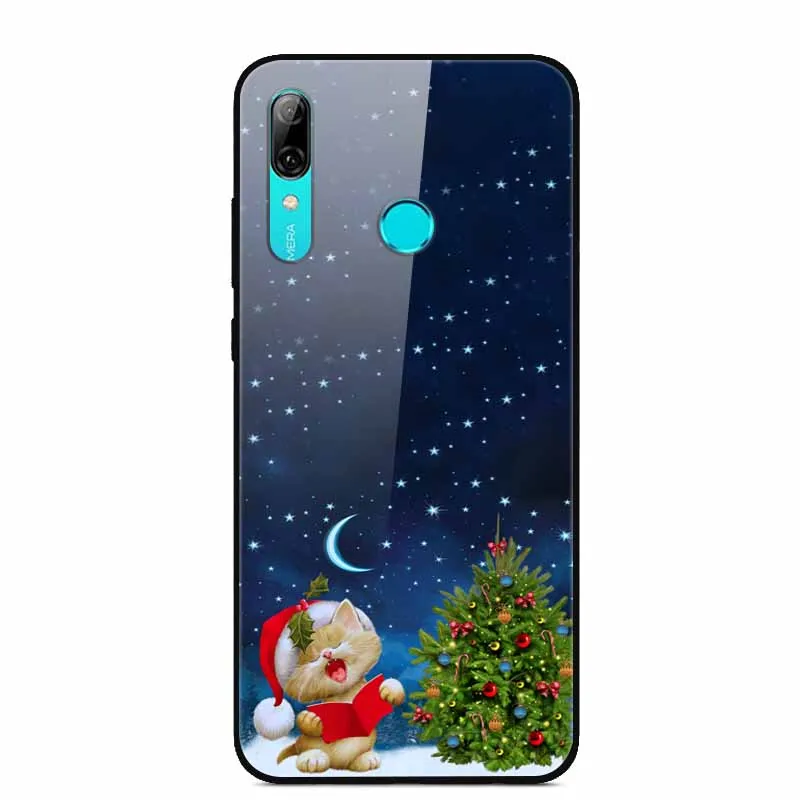 Рождественский чехол для huawei P Smart закаленное стекло, жесткий чехол для телефона huawei P Smart чехол PSmart Pro чехлы для P Smart Z - Цвет: 7