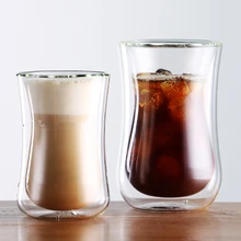 180/320 мл двойные кофейные кружки с ручкой чашки для напитков с термоизоляцией, двойной настенный стеклянный творческая чашка для чая подарок питьевое молоко