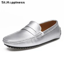 

2021 New Fashion Men Leather Casual Shoes Luxury Brand Slip On Soft Driving Shoes Outdoor Non Slip Loafers Moccasins Big Size 49