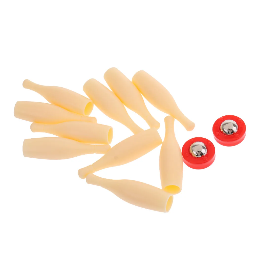 Kids Desktop Mini Size Bowling Game Set Plastic Bowling Pins Pushers Toy Game Accessories