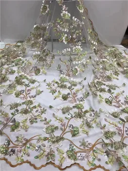 

High Quality African Lace Fabrics black Color French Net Embroidery Sequins Tulle Lace Fabric For Nigerian Party Dress