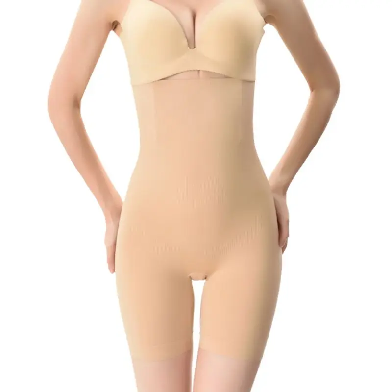 Женское корректирующее белье большого размера, высокий послеродовой пояс, штаны для живота, формирующие тело, антилегкое нижнее белье - Цвет: skin