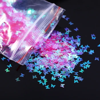 

1 Bag Butterfly Nail Sequins Holographics 3D Slice Laser Polish Glitter Colorful Nail Flakes Palliette Decoration Nail Art Stick