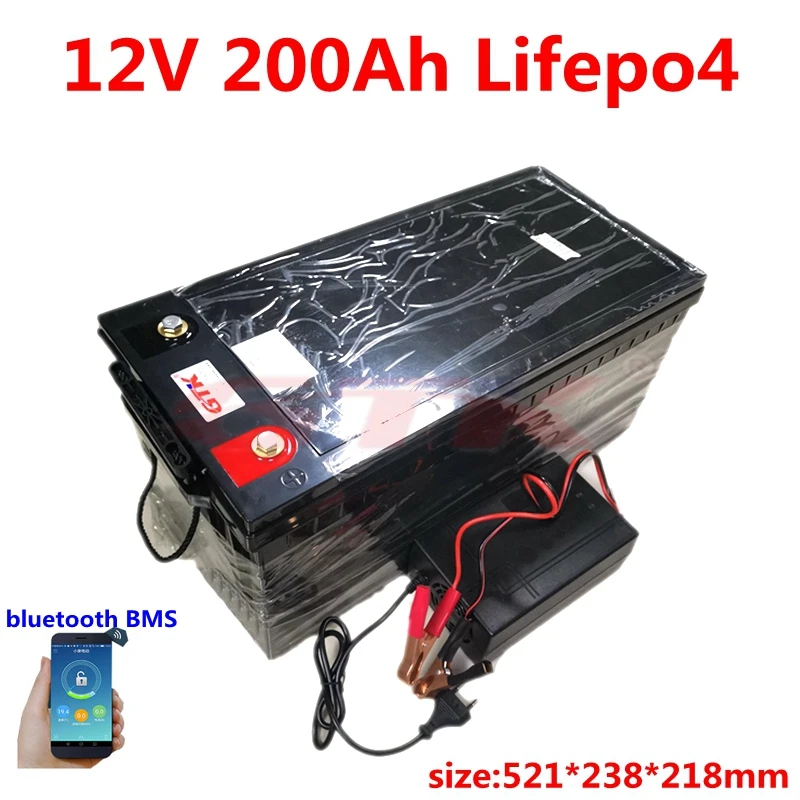 GTK-batería de litio lifepo4 12v y 200ah con BMS para barco motor eléctrico carrito golf Sistema solar cargador 20A | Дом и сад
