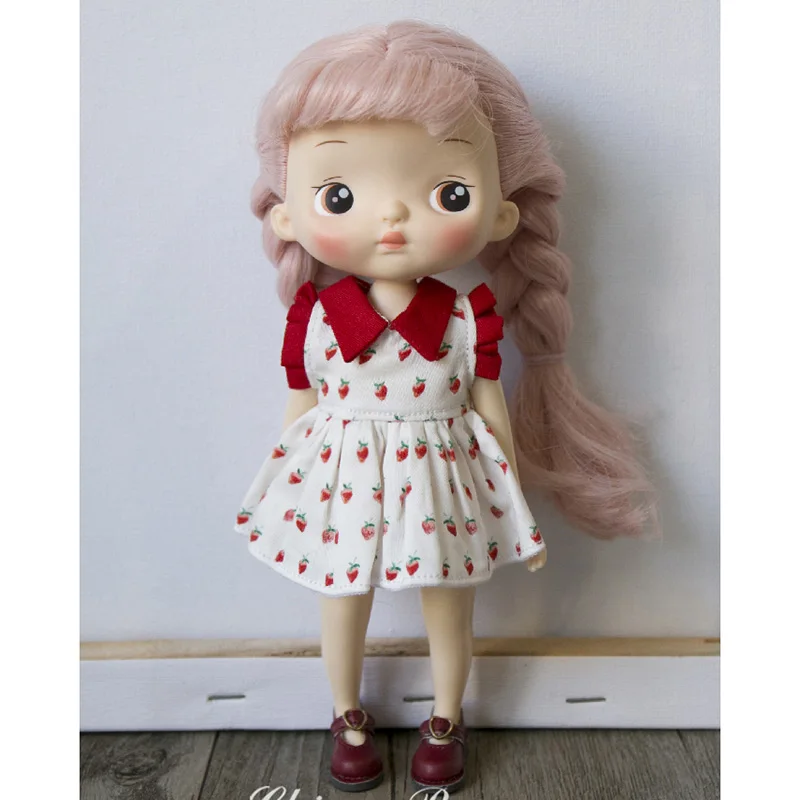 1 шт. милое клубничное платье Одежда для Blyth, Holala кукольная одежда аксессуары