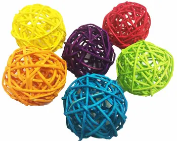 

5pcs/lot Natural Colors Multi-color Vine Bal Parrot Bite Toy Ball Pet Bird Foot/Foot Grasp/Foot Toy
