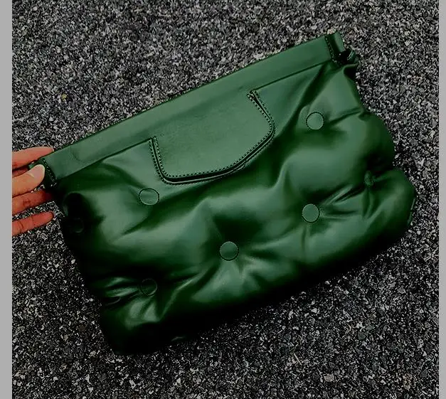 Мягкая подушка из искусственной кожи, дизайнерские модные женские кошельки и сумки, клатч, сумка-конверт Кроссбоди, дизайнерская сумка Bolsa - Цвет: Зеленый