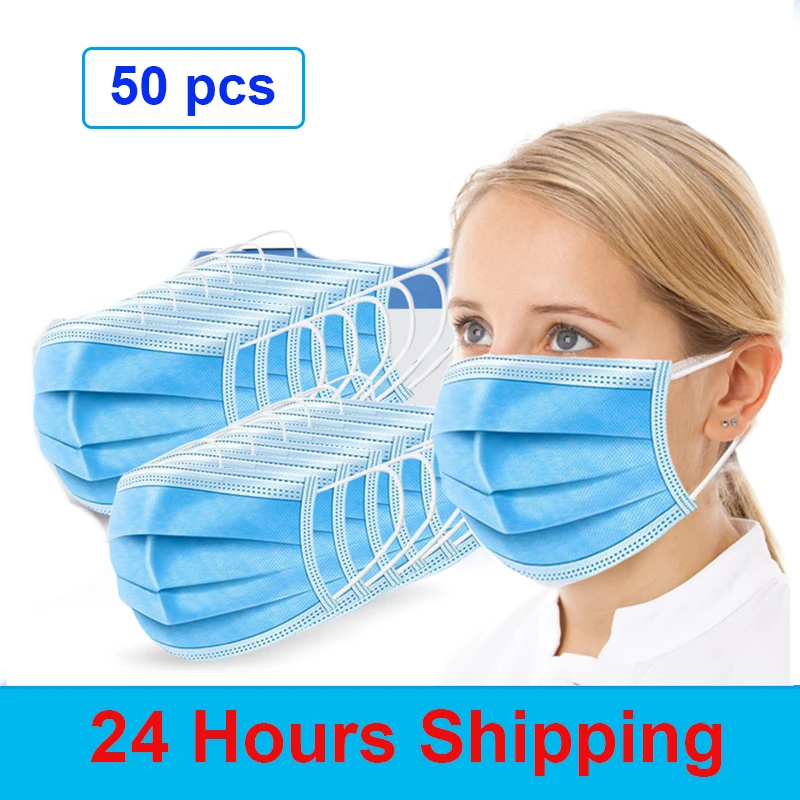 

100Pcs N95 Face Mouth Anti Virus Mask Disposable Protect 3 Layers Filter Mouth Masks Mouth-muffle Bacteria Proof Flu Mask FFP2