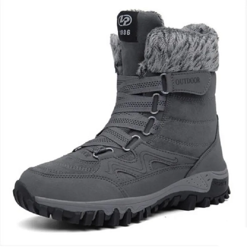 Winter Outdoor Fashion Plus Size Women Snow Boots Lady Cross-tied Patchwork Plush Mid Botas Ladies Mid-Calf Boots 191112 - Цвет: Color 4