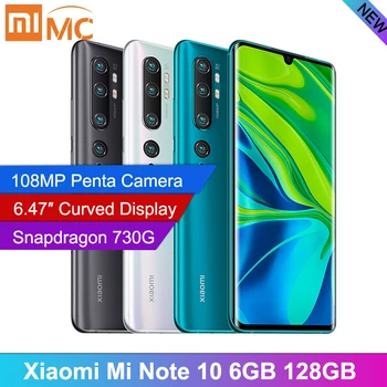 

In Stock Global Version Xiaomi Mi Note 10 6GB 128GB 6.47'' Curved Display 108MP Camera Mobile phone Snapdragon 730G Cellphone
